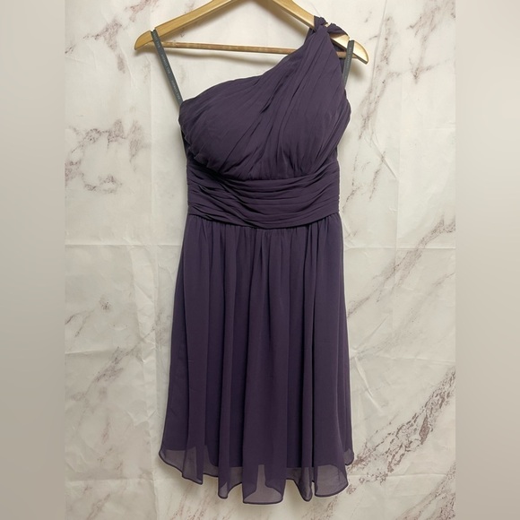 Bill Levkoff One-shoulder Chiffon Bridesmaid Dress - D34 - Picture 1 of 7